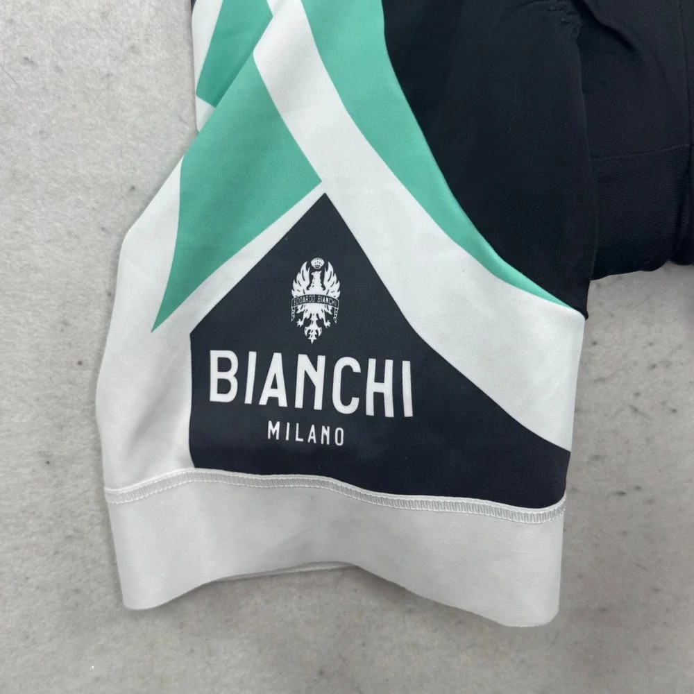 Bianchi Milano Cycling Bib Shorts Small White Padded Butt Italy Biking